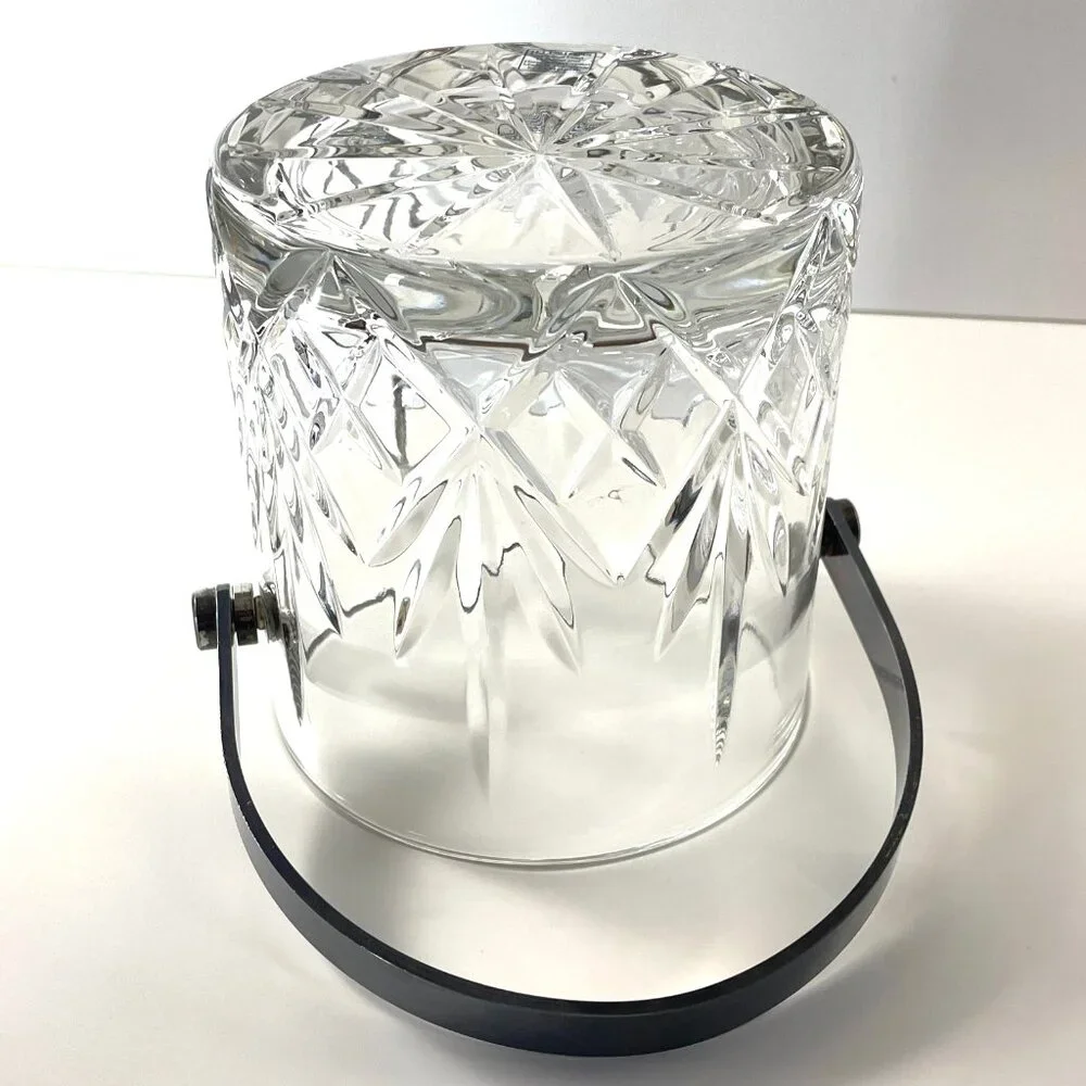 VTG Handcut Crystal Ice Bucket by Samobor 24% Lead Crystal made in Yugoslavia